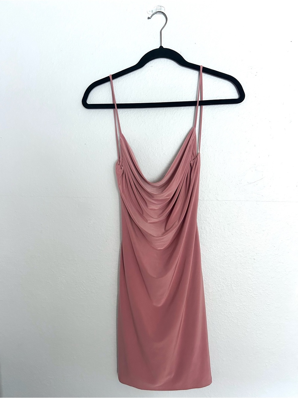 21 SAINTS Dusty Pink Rose Backless Cowl Neck Mini Dress Size:S